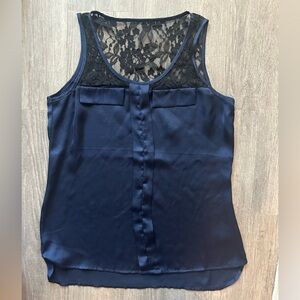 Express Black & Blue Blouse Short Sleeve Top For Women Size S Used Once